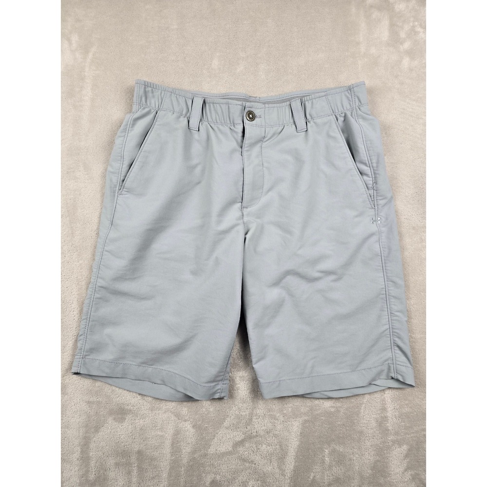 Under Armour Golf Shorts Mens 32 Gray HeatGear Loose Fit Performance Athletic